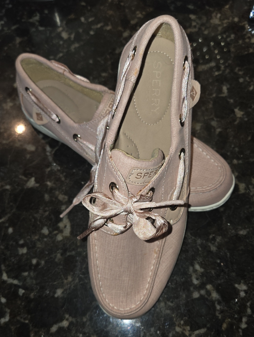 Sperry Women’s Blush Pink Canvas Moccasins